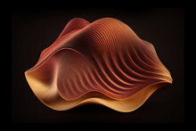 Gold And Orange 3D Abstract Shape. Generative AI
