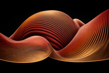 Gold And Orange 3D Abstract Shape. Generative AI