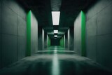 Fototapeta Do przedpokoju - Green glossy underground showroom. Generative AI