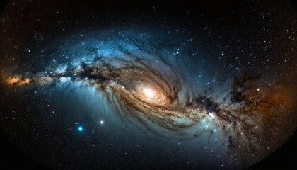 Panorama view universe space shot of milky way galaxy with stars on a night sky background.The Milky Way is the galaxy that contains our Solar System Generative AI