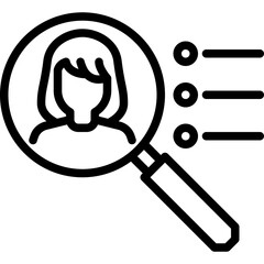 Sticker - asian girl outline icon