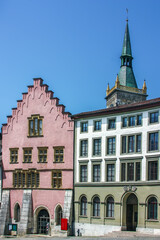 Fototapete - Street in Biel, Switzerland