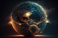 Global Network Connection Covering The Whole Earth Generative AI 2