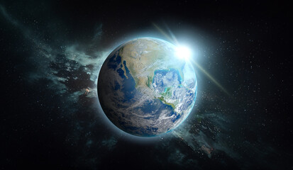 Wall Mural - Planet Earth with on space background. Elements of this image furnished by NASA.