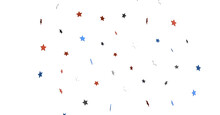 Stars - A Blue Glitter Confetti Border With Red And Blue Stars On White