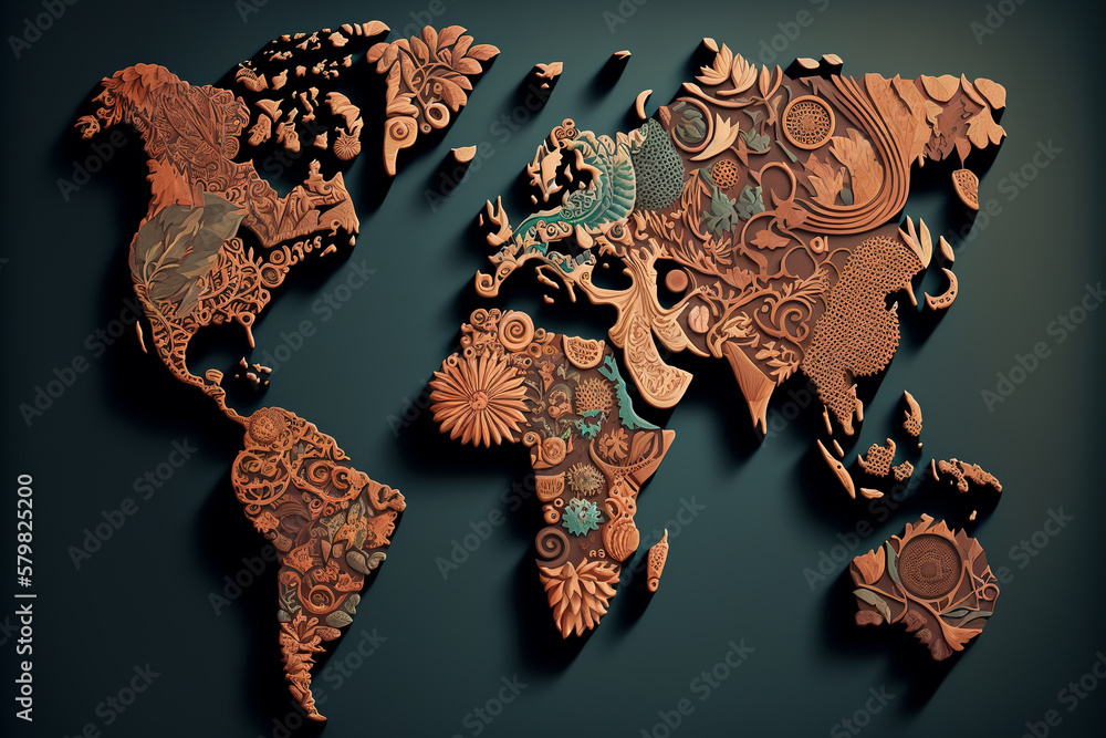 World map representing each country individually and highlighting its ...