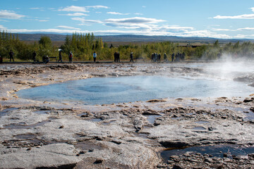 Geysir, Iceland - Strokkur geyser before it erupts