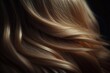 Clean brushed straight brown hair ends macro close up view on dark background. AI Generation