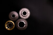gears on black background