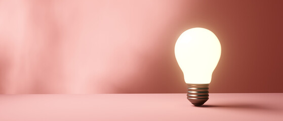 Wall Mural - Light bulb on a colored background - 3D render