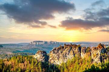 Canvas Print - Elbsandsteingebirge, Sächsische Schweiz, Deutschland 