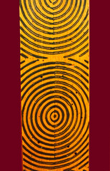 Wall Mural - Wood Pattern #2 - Red border #1