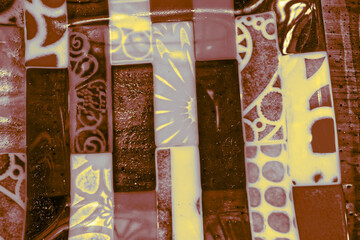 Wall Mural - Glass Pattern #7 - Ceramic art looks like wooden