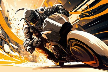 Wall Mural - Illustration of a concept Motorcycle - Artistic Interpretation - Created with Generative ai