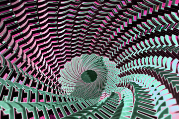 Wall Mural - Glass Pattern #7 - Spiral with contrasting light green and deep red