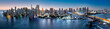 Aerial panorama of Miami, Florida at dusk. Miami is a majority-minority city and a major center and leader in finance, commerce, culture, arts, and international trade.