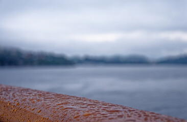 Wall Mural - Fjord coastline out of focus close to Bergen - Norway