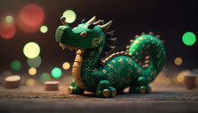 Green Chinese Dragon For New Year .symbol Of 2024 .Generative AI