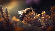industrious bee in search of its pollen ,generative AI