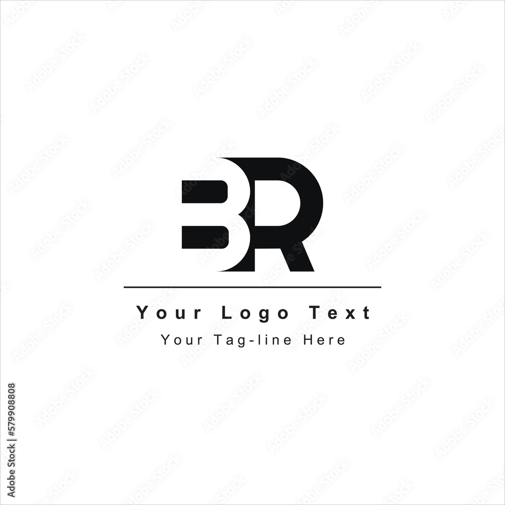 initial logo br rb design elegant template Stock Vector | Adobe Stock