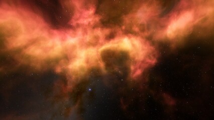 Wall Mural - red-violet nebula in outer space, horsehead nebula, unusual colorful nebula in a distant galaxy, red