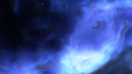 Nebula gas cloud in deep outer space, science fiction illustration, colorful space background with stars 3d render
