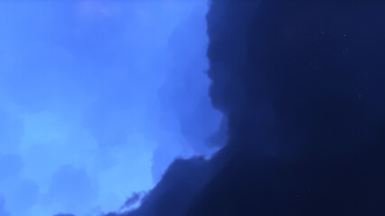 Nebula gas cloud in deep outer space, science fiction illustration, colorful space background with stars 3d render
