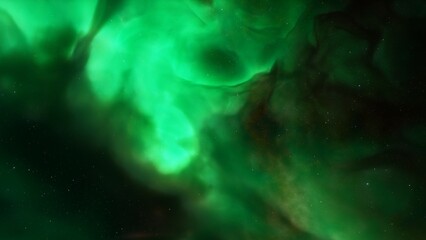 Nebula gas cloud in deep outer space, science fiction illustration, colorful space background with stars 3d render
