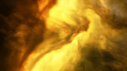 Nebula gas cloud in deep outer space, science fiction illustration, colorful space background with stars 3d render
