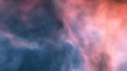 nebula gas cloud in deep outer space, science fiction illustration, colorful space background with s
