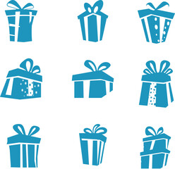 Sticker - Gift Boxes Silhouettes