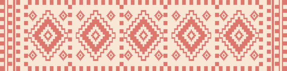 Southwest geometric colorful vintage pattern. Vector aztec kilim geometric square diamond pattern. Aztec kilim pattern use for border, carpet, area rug, tapestry, mat, home decoration elements.