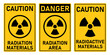 caution danger radioactive radiation material signage yellow printable sign template design