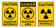 Caution Danger Radioactive Radiation Material Signage Yellow Printable Sign Template Design