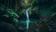 A landscape photograph of a waterfall in the tropical hd wallpaper