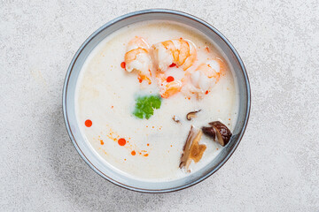 thai soup with coconut and fish