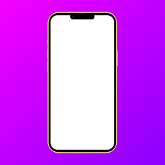 Wall Mural - smart phone mock up for quality vector mobile mockups (new iphone) on purple background and white tr