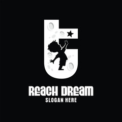 Wall Mural - Letter T Reach Dream Logo Design Template Inspiration, Vector Illustration.