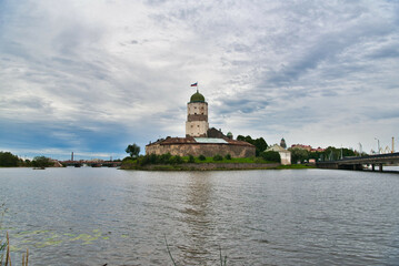 Wall Mural - Medieval russian Vyborg Castle State Museum, Swedish-built medieval fortress on the island, Vyborg, Russia