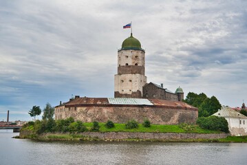 Wall Mural - Medieval russian Vyborg Castle State Museum, Swedish-built medieval fortress on the island, Vyborg, Russia