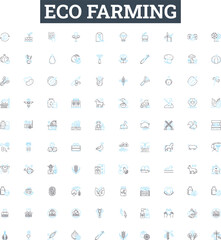 eco farming vector line icons set. eco-farming, sustainable, organic, agriculture, green, regenerati