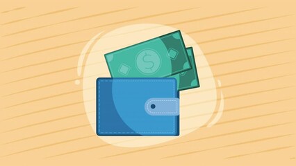 Sticker - bills and coins money dollars animation