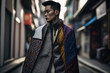© DyrElena - AI generated portrait of Korean man in a stylish jacket on the street
