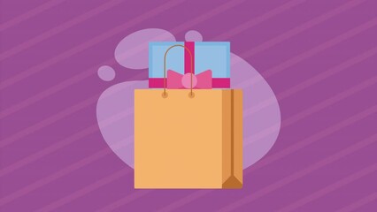 Sticker - shopping bag with gift animation