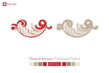 Vintage baroque victorian frame border floral ornament leaf scroll engraved vintage floral pattern ornament design red and white japanese filigree calligraphy vector heraldic swirls.