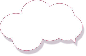 Wall Mural - Dialog message bubble with shadow effect, cloud shape
