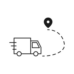 transportation icon. Fast moving shipping delivery truck vector illustration