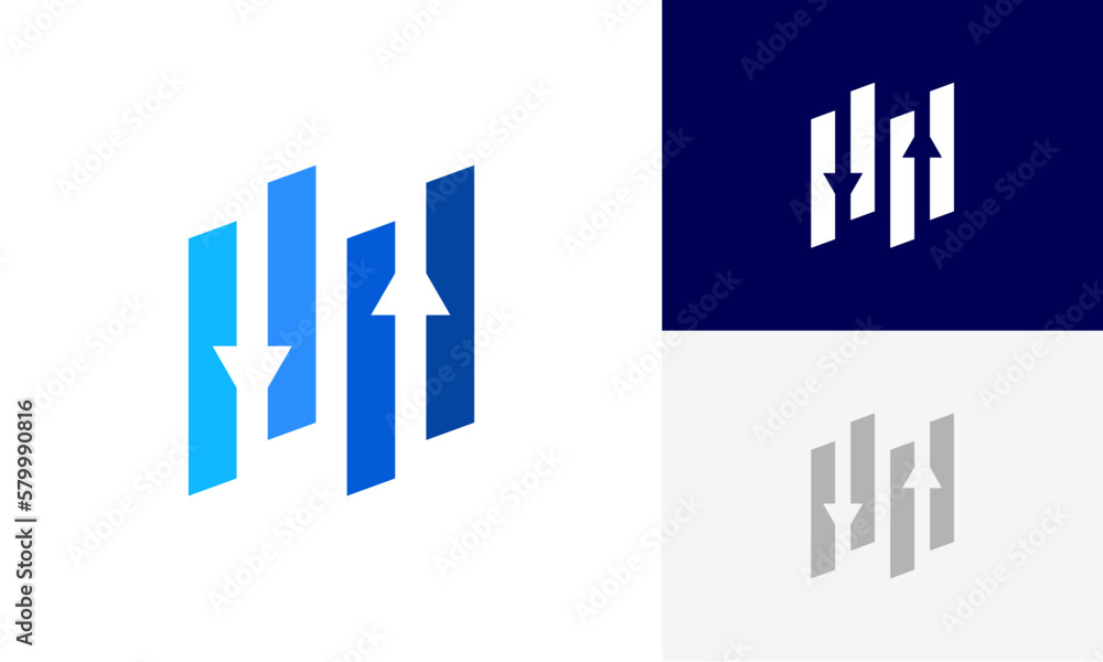financial chart growth logo design vector Stock Vector | Adobe Stock