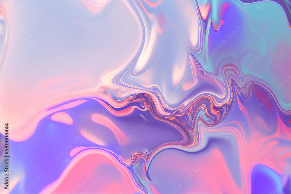 Liquid holographic texture in pink and purple colors. Abstract fluid ...