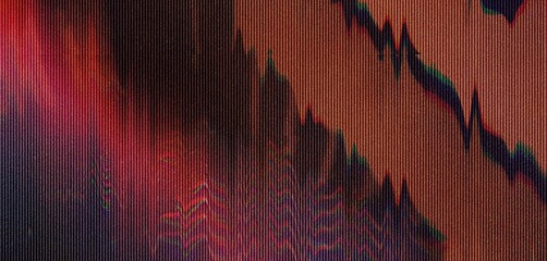 Aufkleber - Vintage style glitch art effect background with sweet pastel color tone. Retro style old fashion colors.